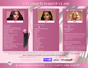 MakeUp Classes (3 options) (pay in full only) Atlanta