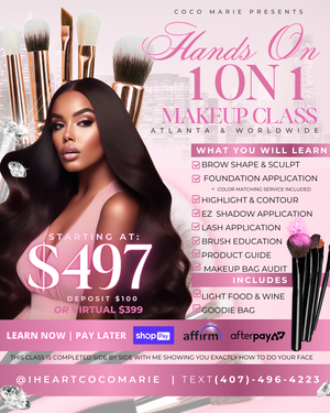 MakeUp Classes (3 options) (pay in full only) Atlanta