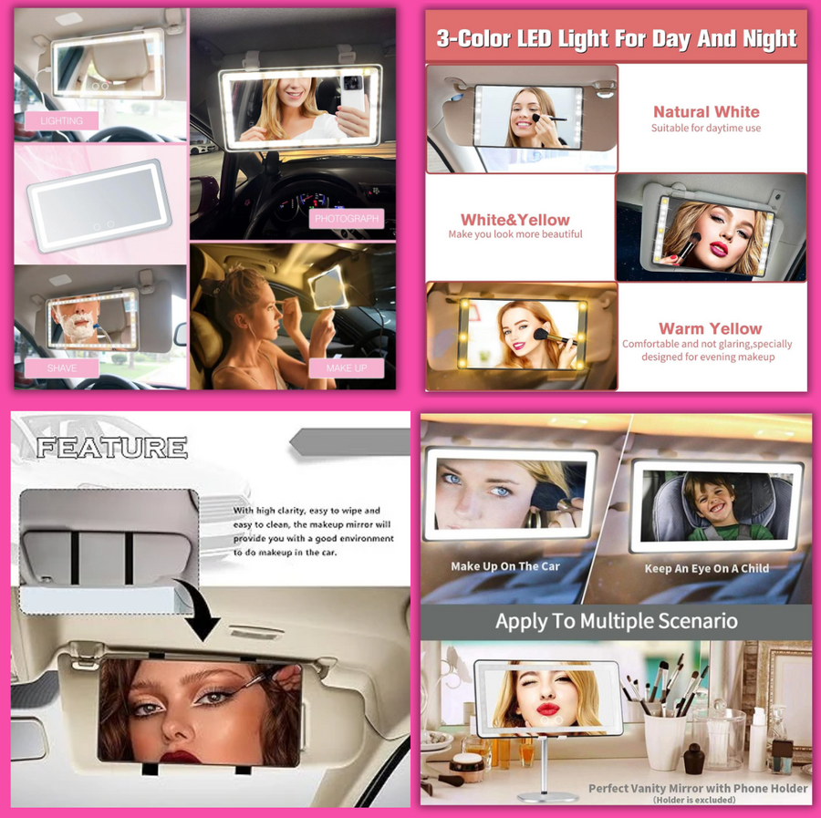 Travel Vanity Light  - (Rechargable Car Visor Light)